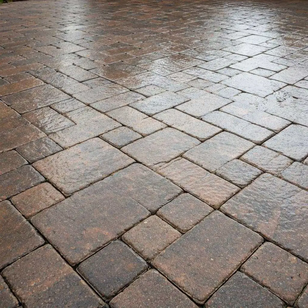 Wet-Look / High-Gloss Finish paver sealer example — Florida hardscaping