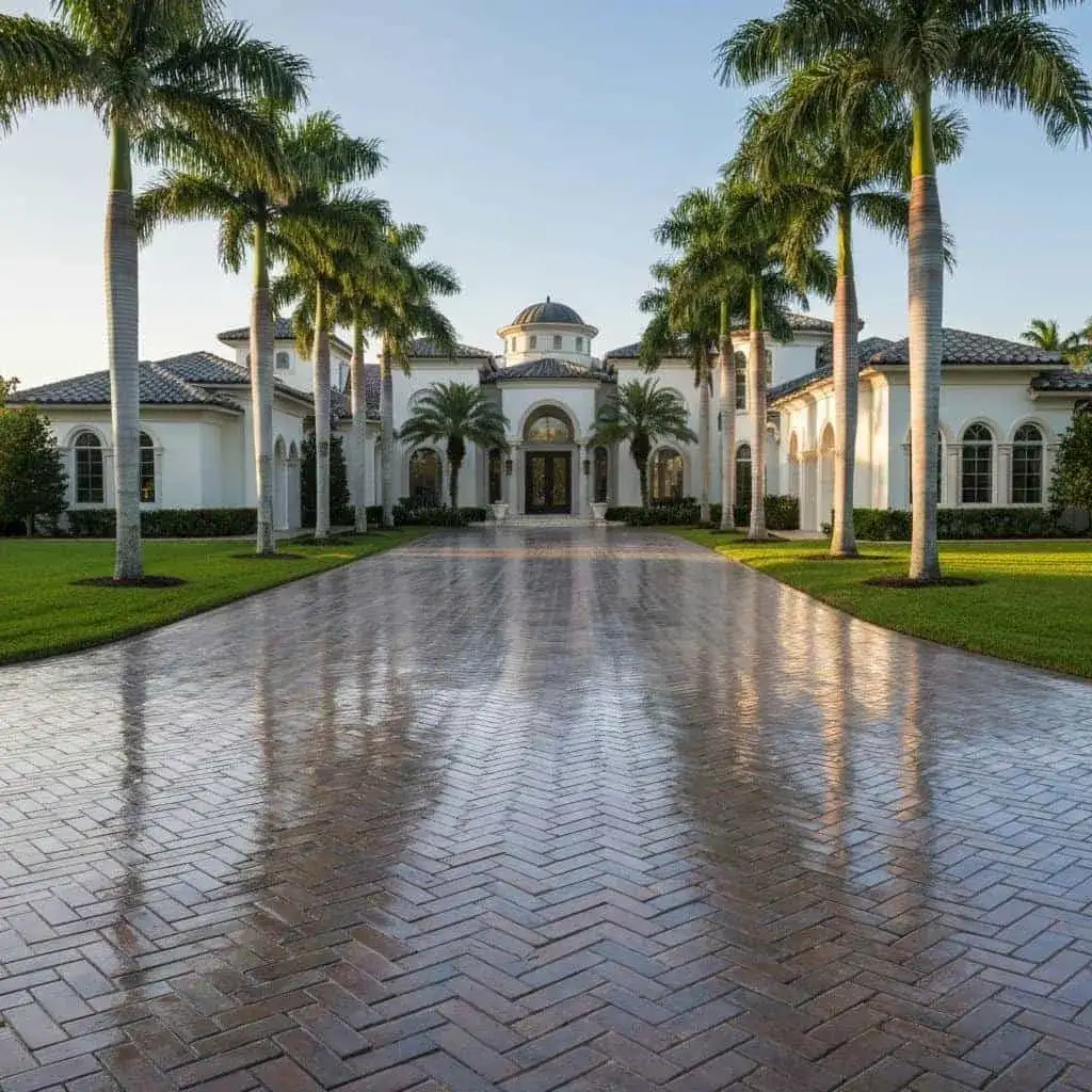 Luxury Florida patio with sealed pavers